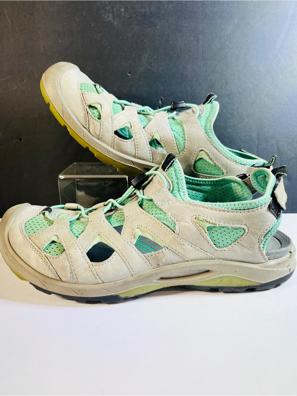 ECCO BIOM Delta Offroad Women’s Hiking Sport Sandals Gray Green EU 40 US 9-9.5